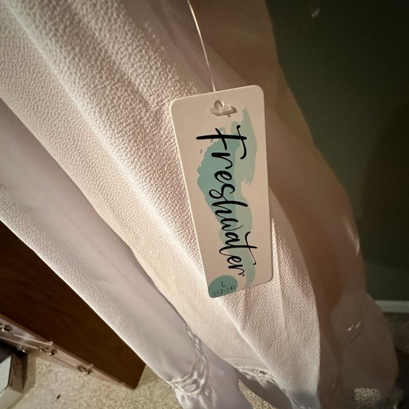 FRESHWATER EYELET TRIM SWIM COVER UP DRESS SIZE L #593 - Picture 4 of 4